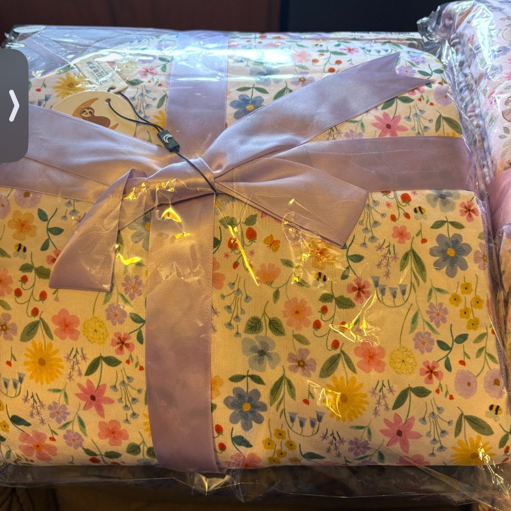 SOLD The sleepy sloth Floral Bamboo with Purple Accents cannot buy online